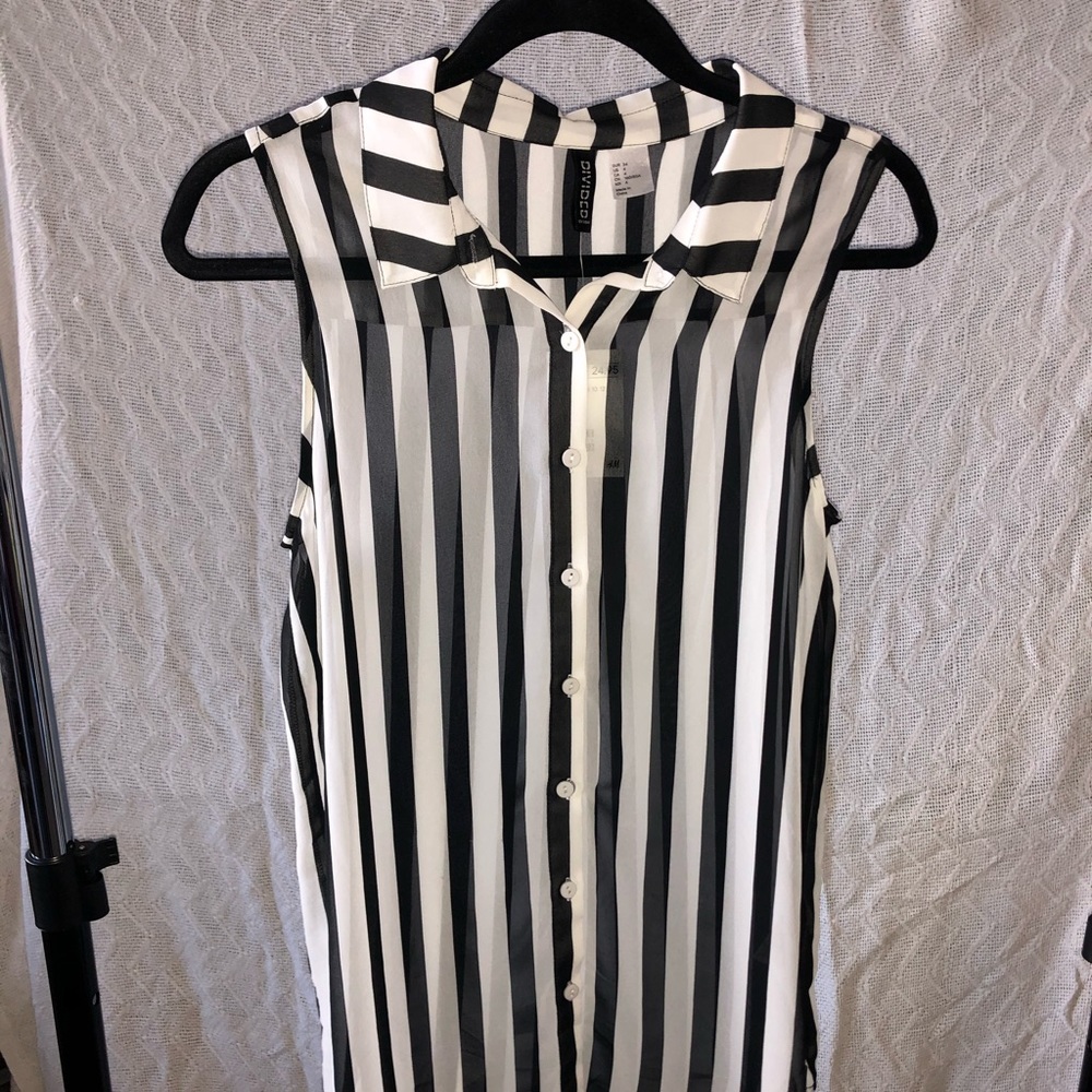 black and white striped tank